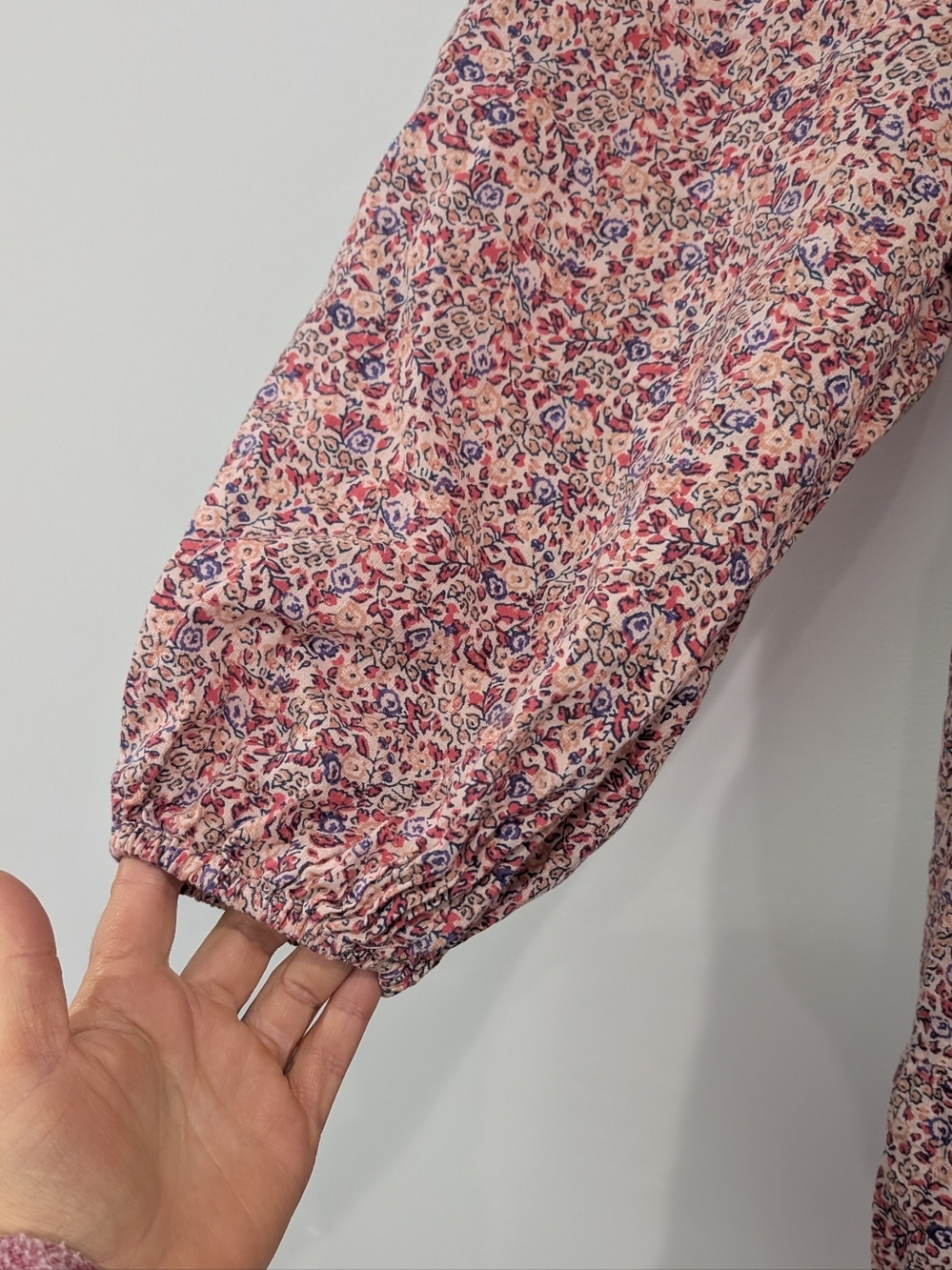 Pink Floral Cotton Dress - Maxi - Medium - Picture 6 of 7